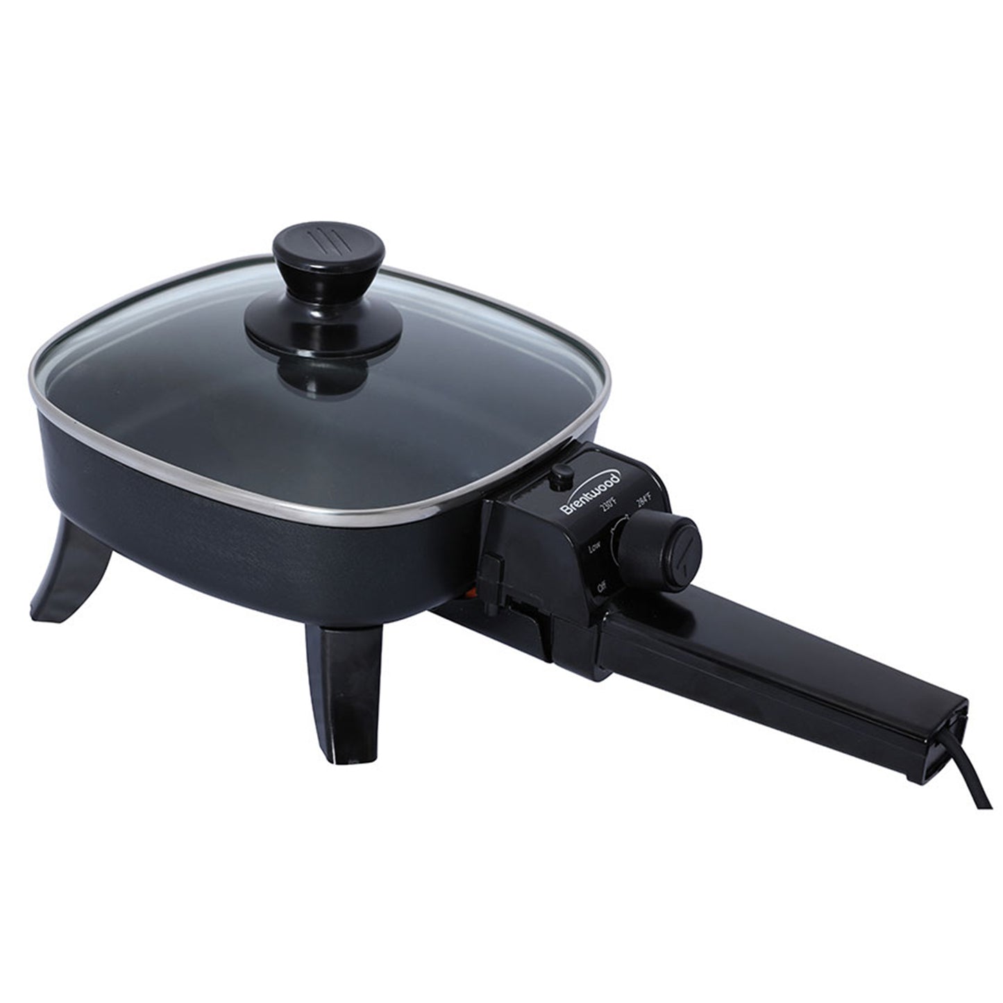 Brentwood 600W Electric 6 in Black Non-Stick Skillet SK-45 w Tempered Glass Lid