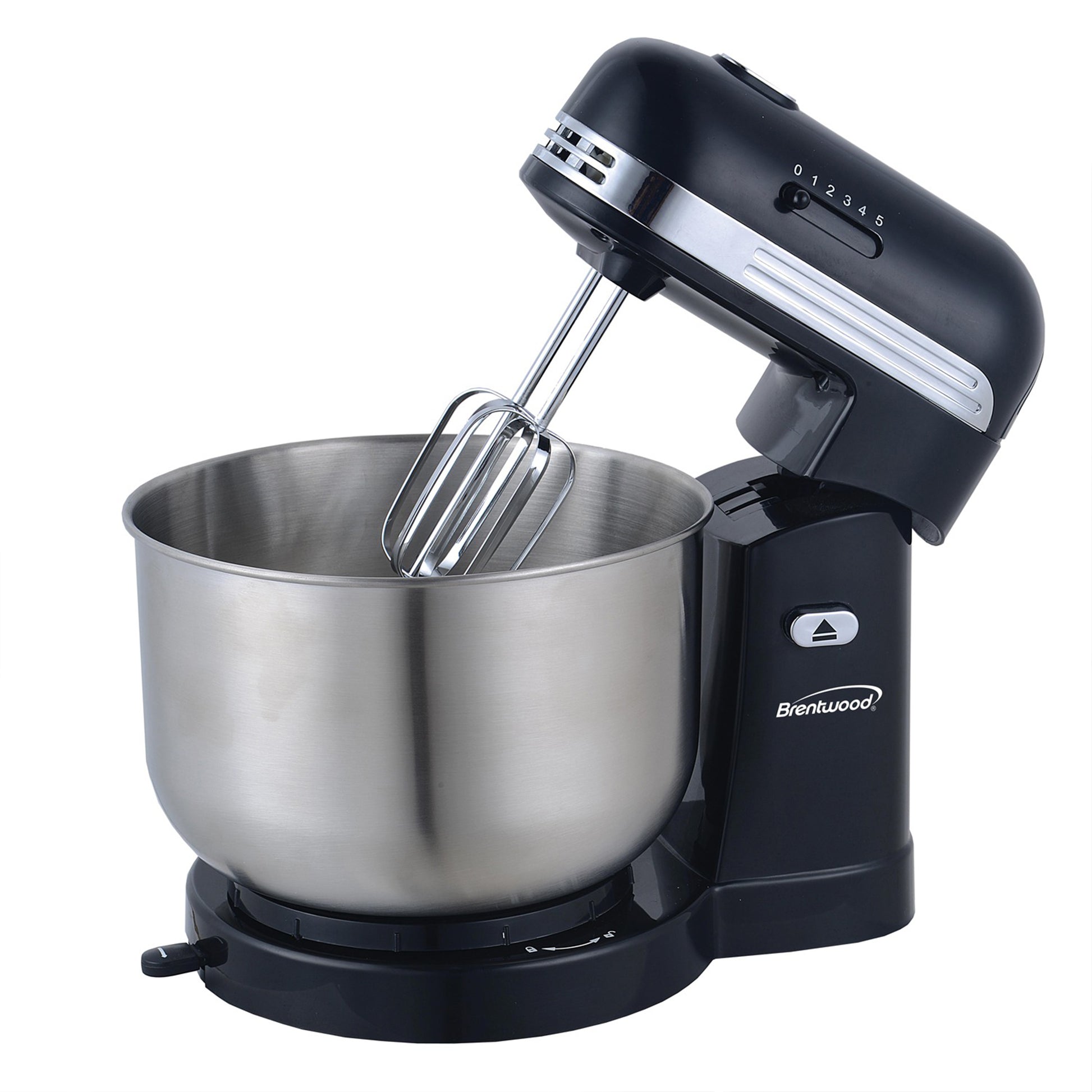 Brentwood 5 Speed Stand Mixer w 3.5 Qt Stainless Steel Mixing Bowl in Black