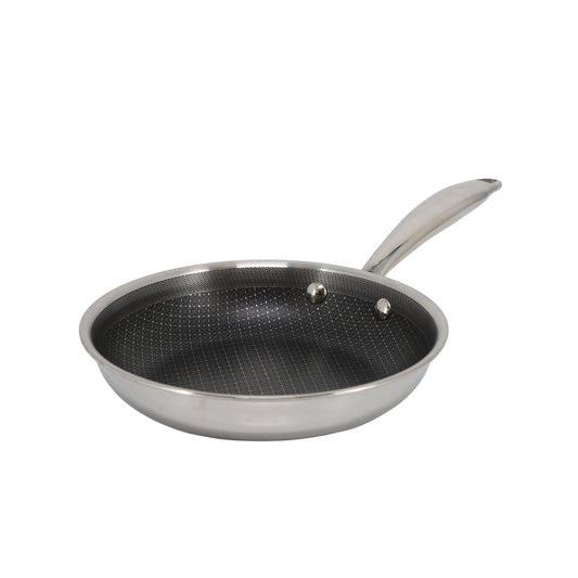 Better Chef 8" 3-Ply Stainless Steel Nonstick Fry Pan w Rolled Edge in Silver