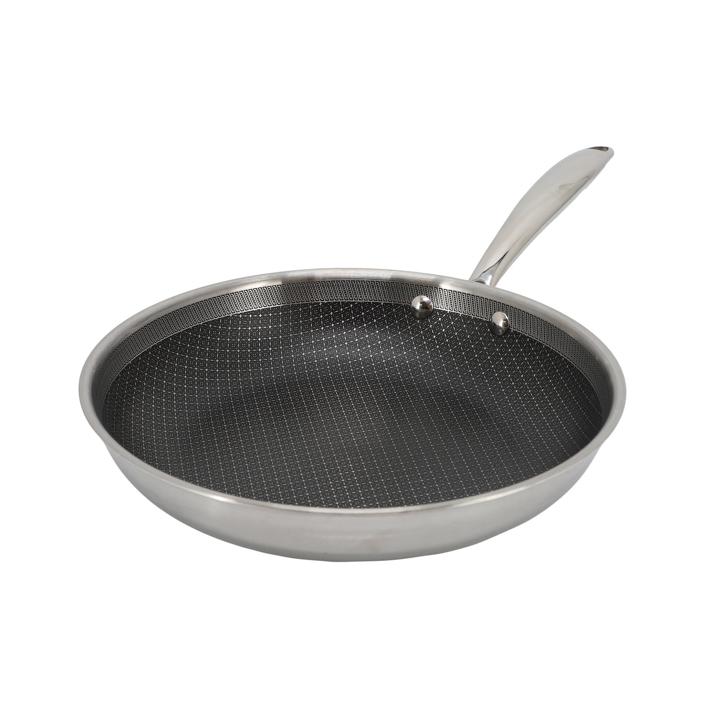 Better Chef 10" 3-Ply Stainless Steel Nonstick Fry Pan w Rolled Edge in Silver