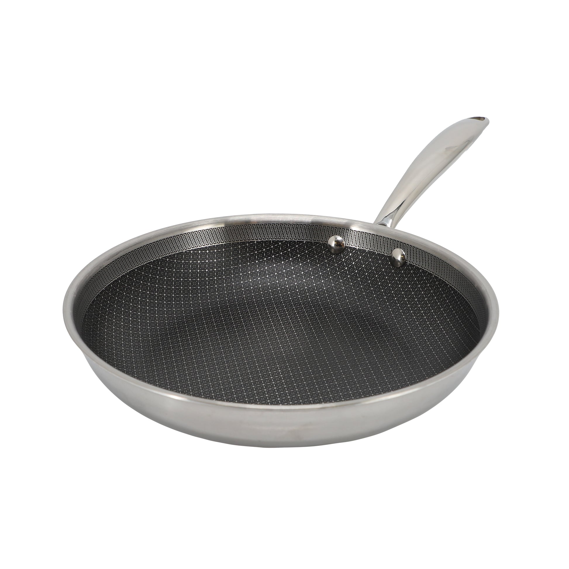 Better Chef 10" 3-Ply Stainless Steel Nonstick Fry Pan w Rolled Edge in Silver