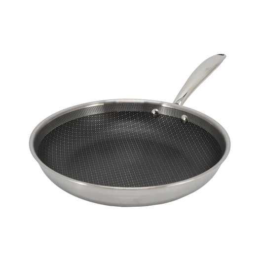 Better Chef 10" 3-Ply Stainless Steel Nonstick Fry Pan w Rolled Edge in Silver