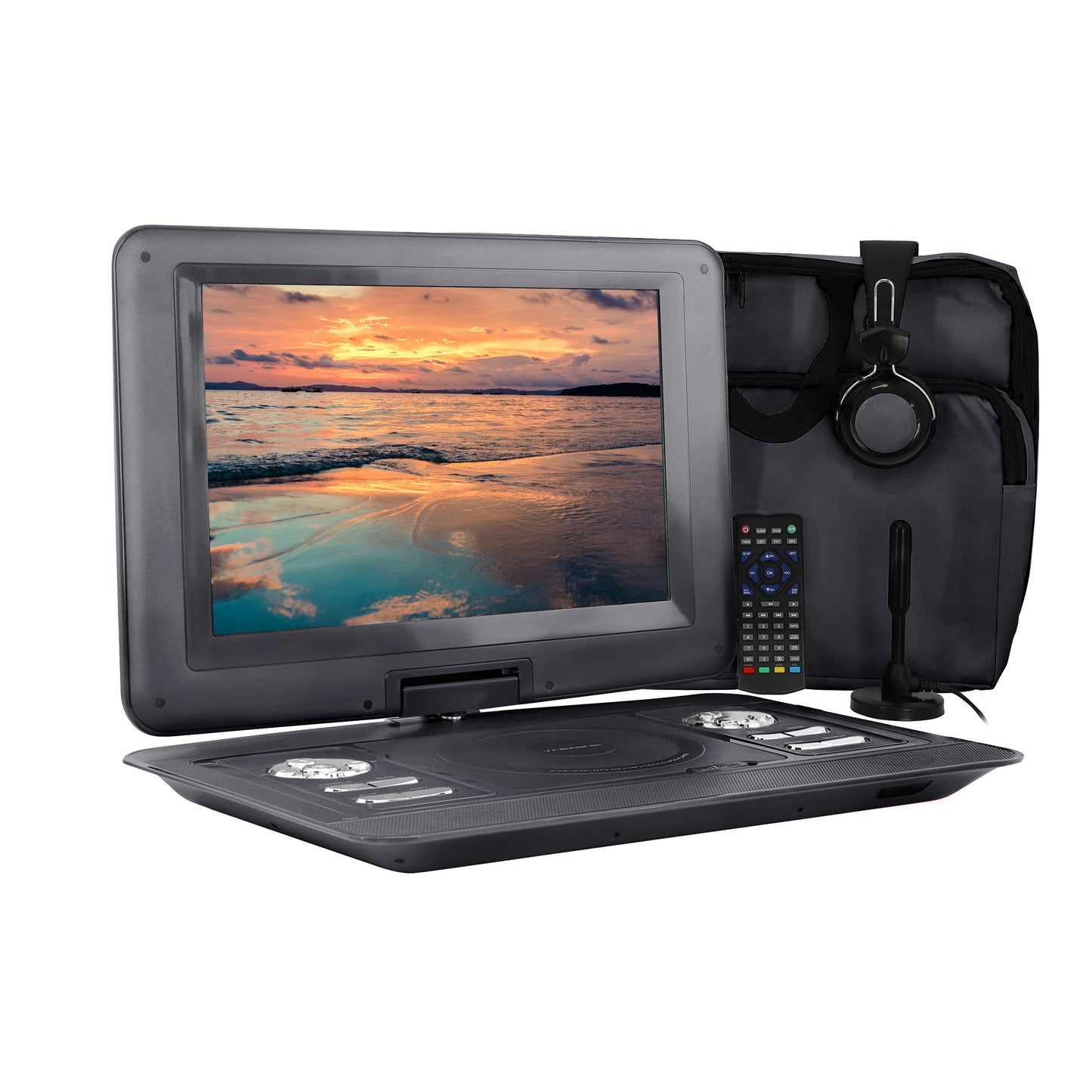 Trexonic 14.1" Portable TV+DVD Player w Swivel TFT-LCD Screen & USBSDAVHDMI Inpu
