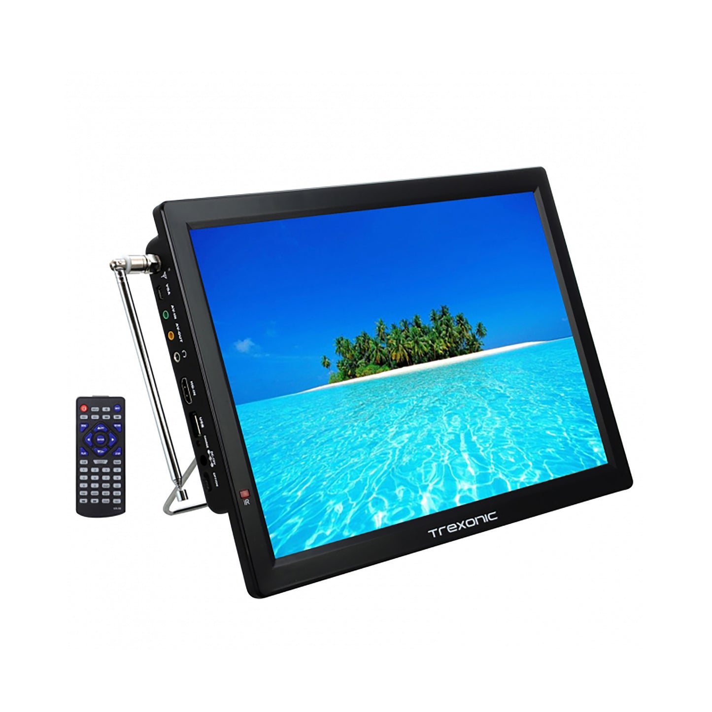 Trexonic TRX-14D Portable Rechargeable 14" LED TV w Remote AC/DC HDMI USB VGA SD