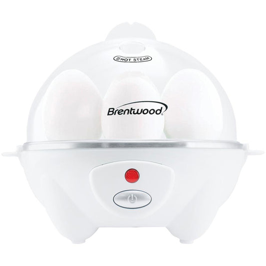 Brentwood Electric 7 Egg Cooker w Auto Shut Off in White