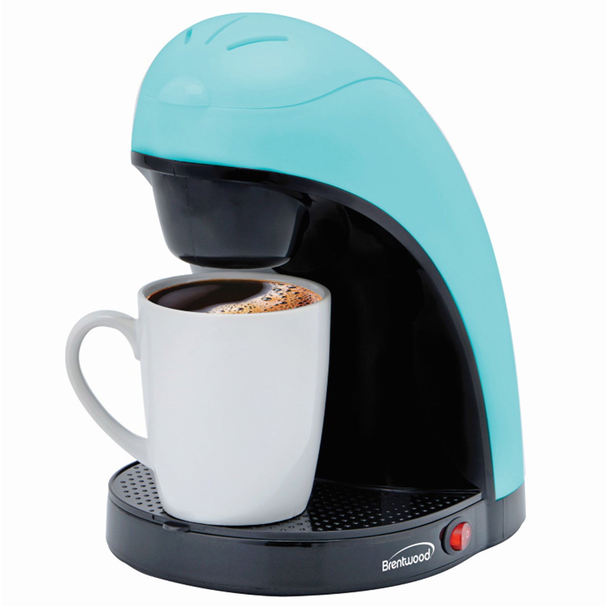 Brentwood Single Serve Coffee Maker w Porcelain Mug in Blue