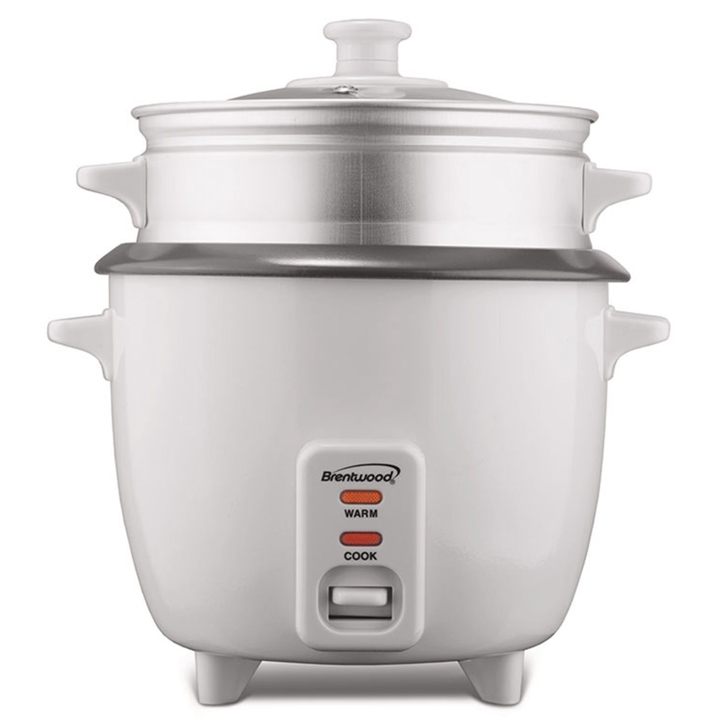 Brentwood 8 Cup Rice Cooker / Non-Stick w Steamer in White