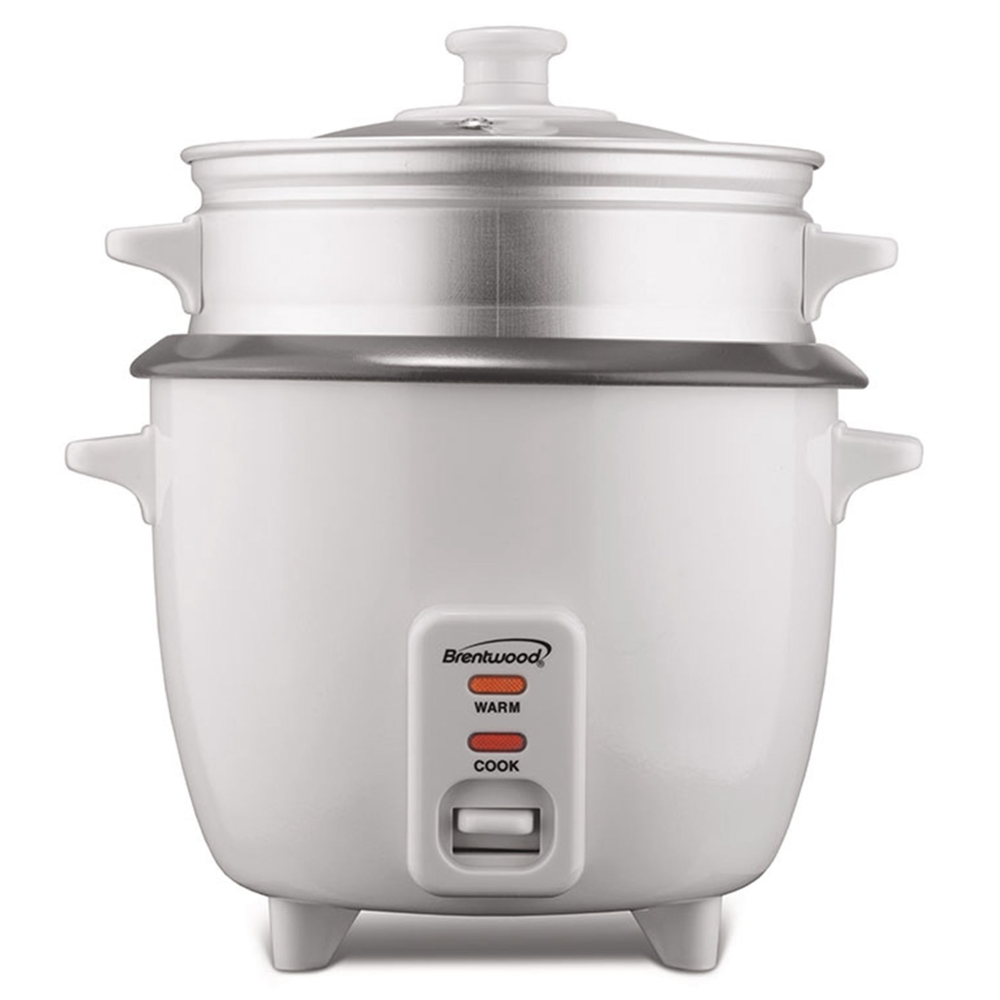 Brentwood 8 Cup Rice Cooker / Non-Stick w Steamer in White
