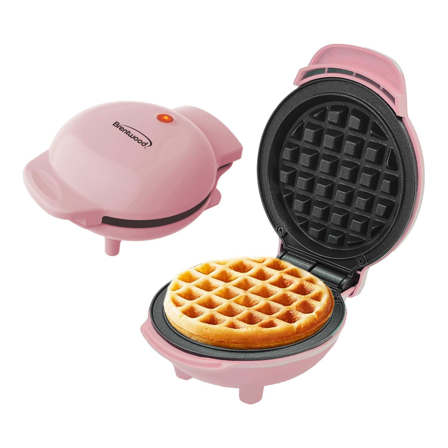 Brentwood Non-Stick 5" 400W Multi-Use Mini Waffles Maker in Pink