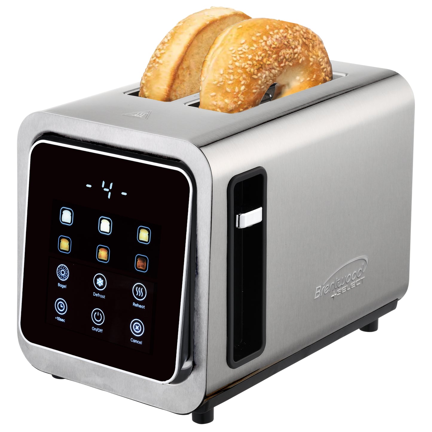 Brentwood Touch Screen 2-Slice Stainless Steel Digital Toaster w Extra Wide Slot