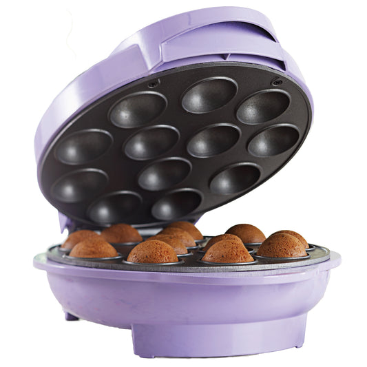 Brentwood 1000W Non-Stick 12 Cake Pop Maker Purple TS-254 w Overheat Protection