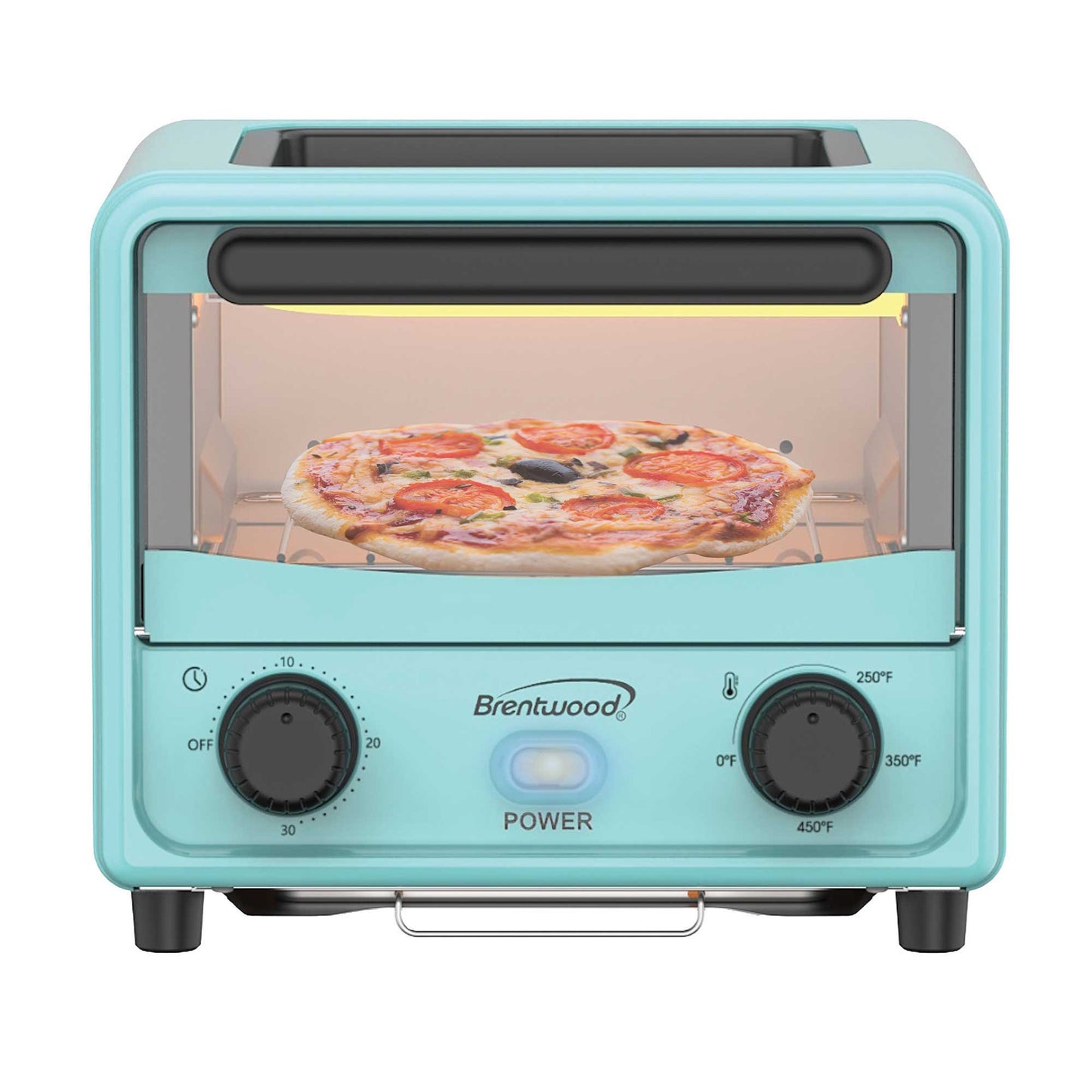 Brentwood 3 Liter 500W Mini Toaster Oven in Blue w Timer
