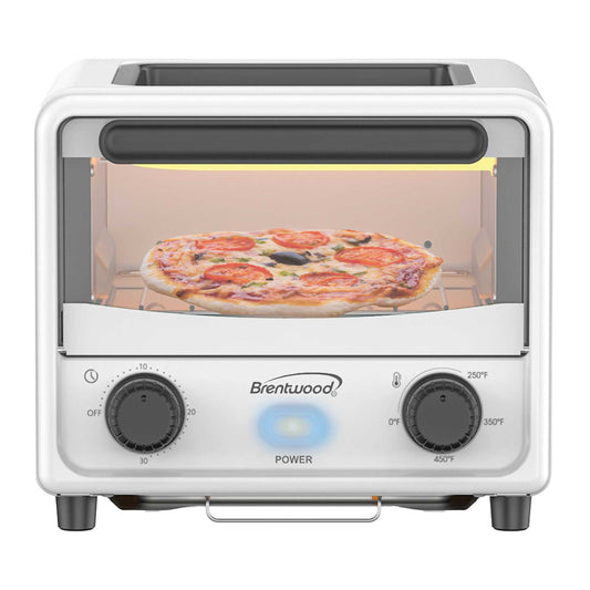 Brentwood 3 Liter 500W Mini Toaster Oven in White w Timer