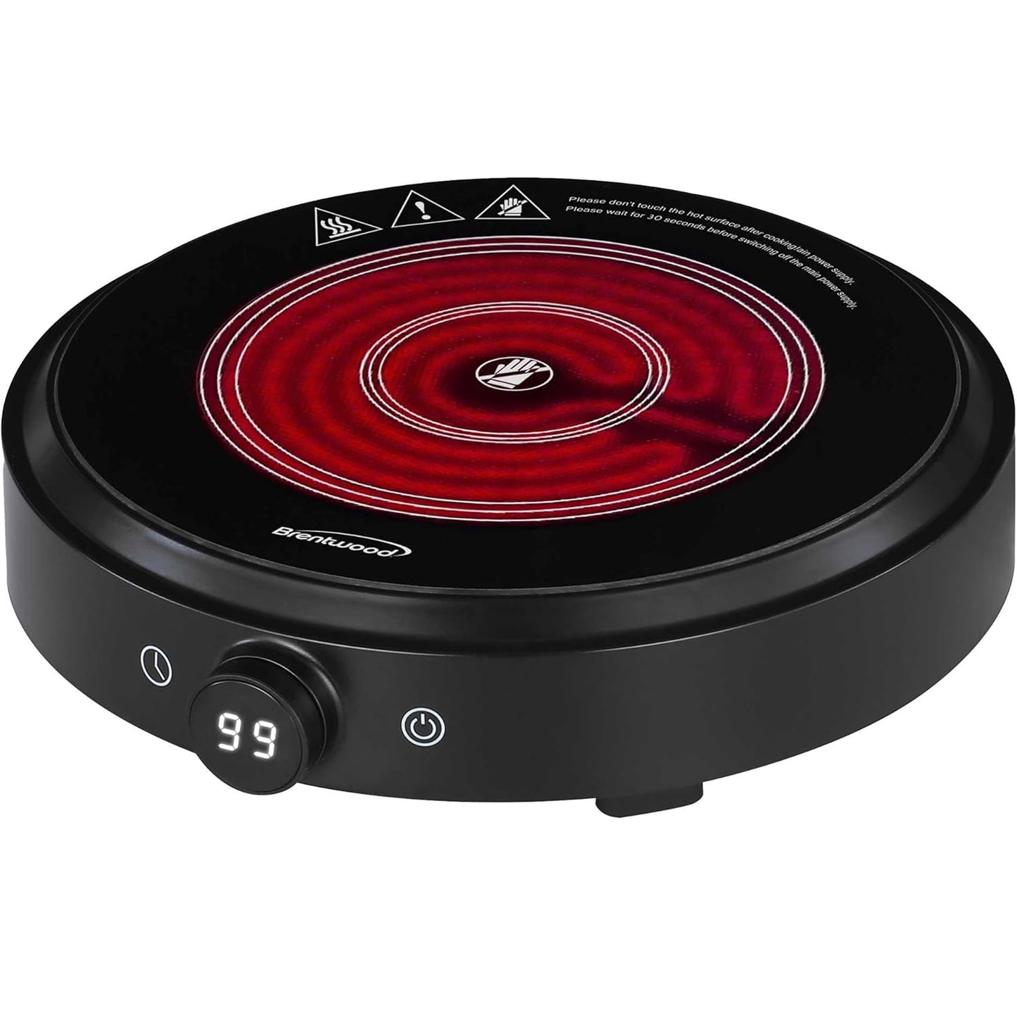 Brentwood Select 10" Countertop Infrared Single Burner in Black w Digital Touch