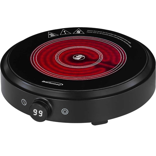 Brentwood Select 10" Countertop Infrared Single Burner in Black w Digital Touch