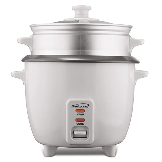Brentwood 15 Cup Rice Cooker / Non-Stick w Steamer in White