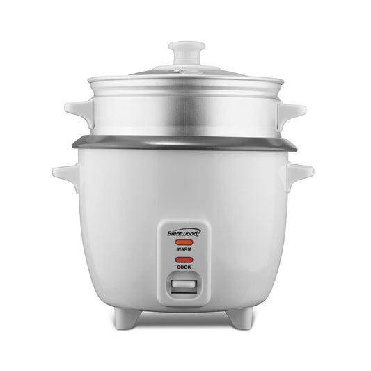 Brentwood 350W 4 Cup Non-Stick Rice Cooker & Steamer TS-700S w Lid Paddle Tray