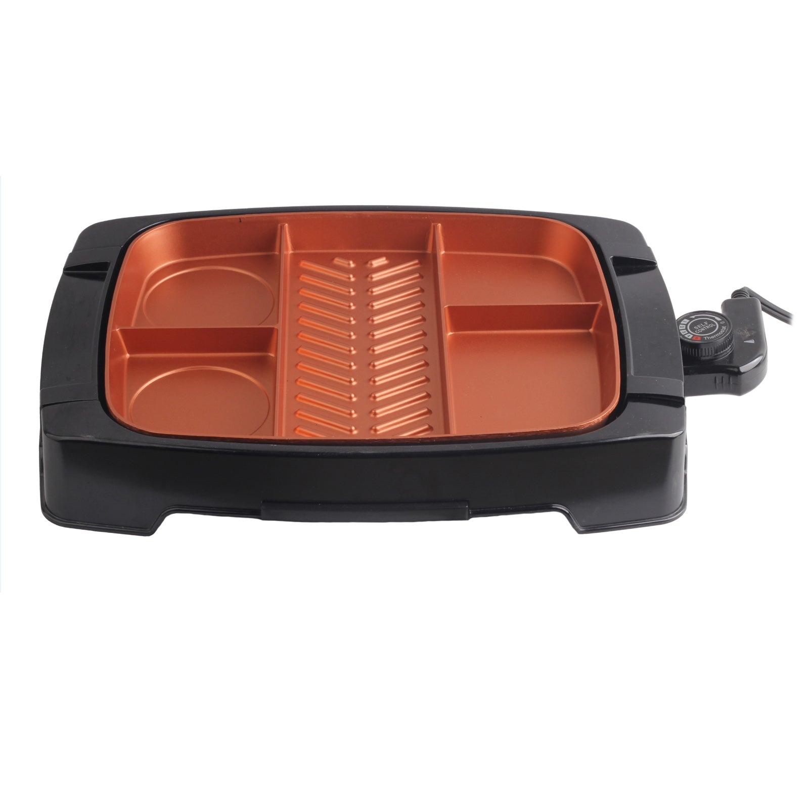 Brentwood Multi-Portion Electric Indoor Grill w Non-Stick Copper Coating