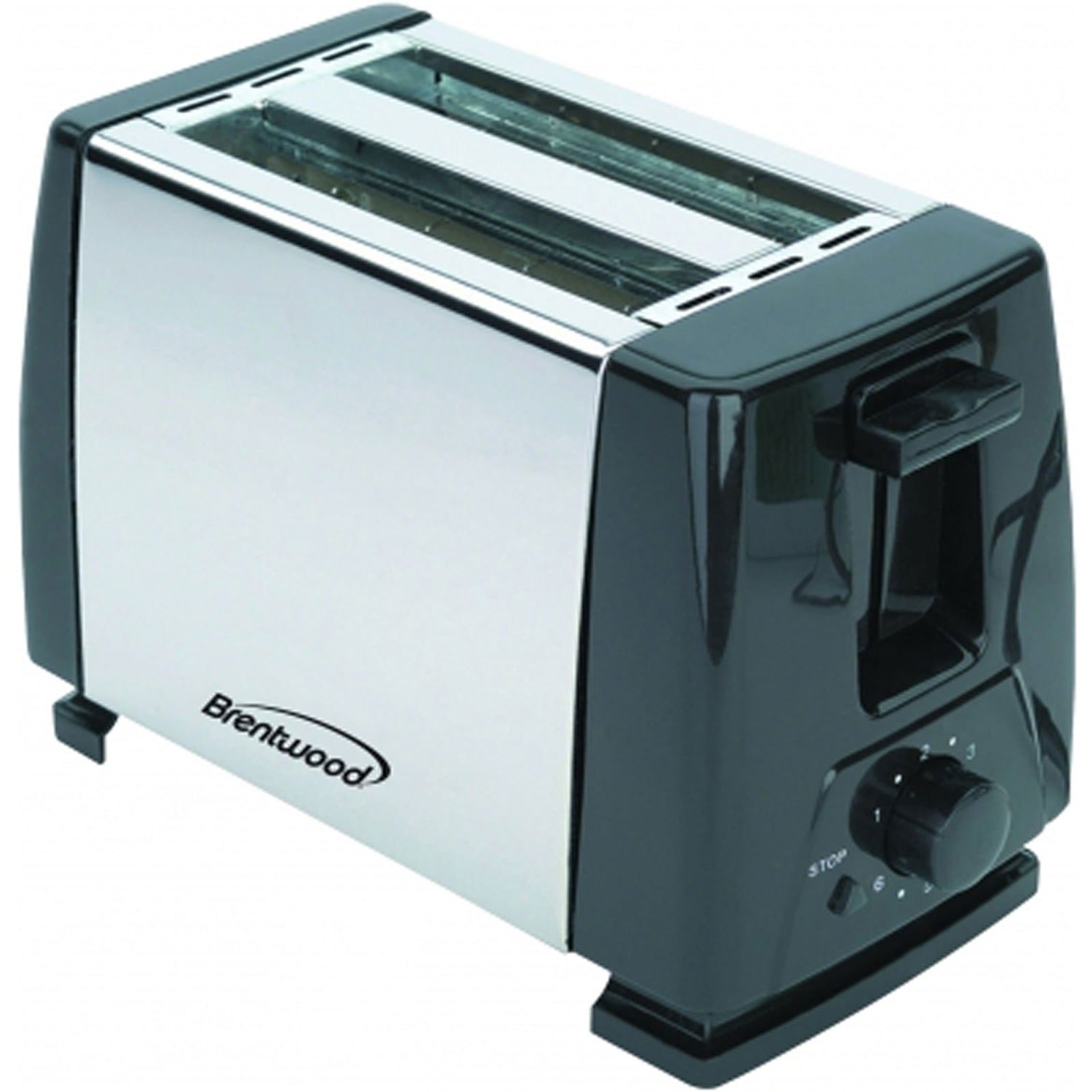 Brentwood 2-Slice Toaster (Stainless Steel & Black)