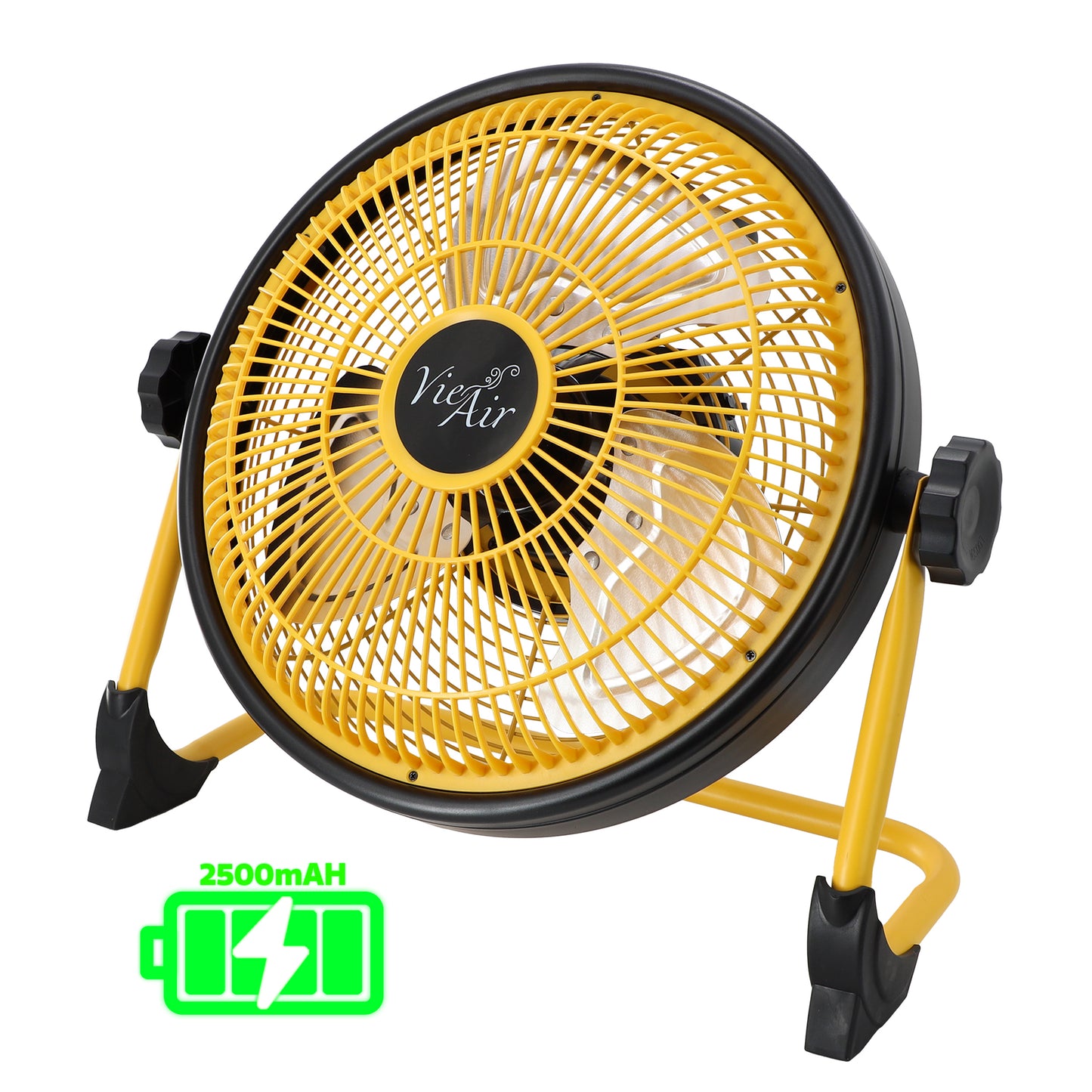 Vie Air 12" Rechargeable Indoor/Outdoor Floor Fan (IPX4 Rated) Yellow