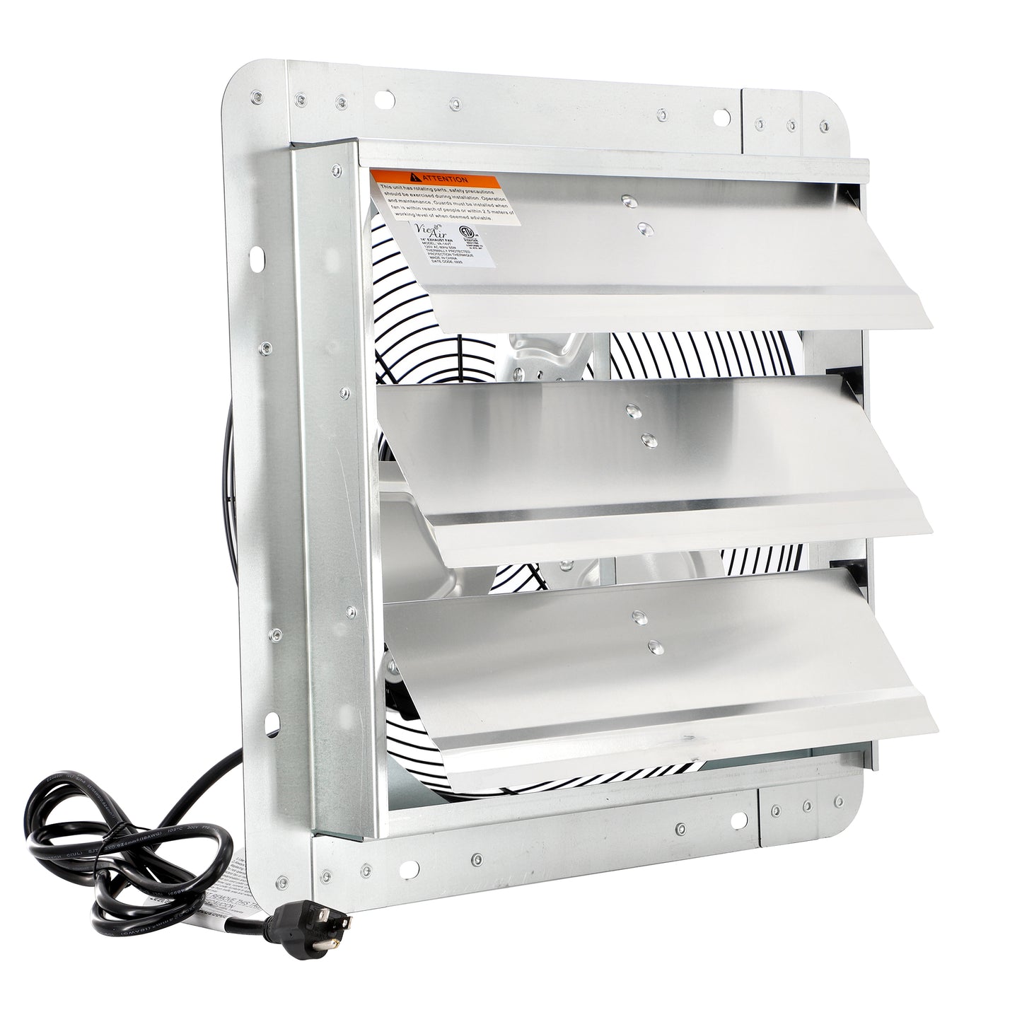 Via Air 14" Shutter Exhaust Fan w Power Cord