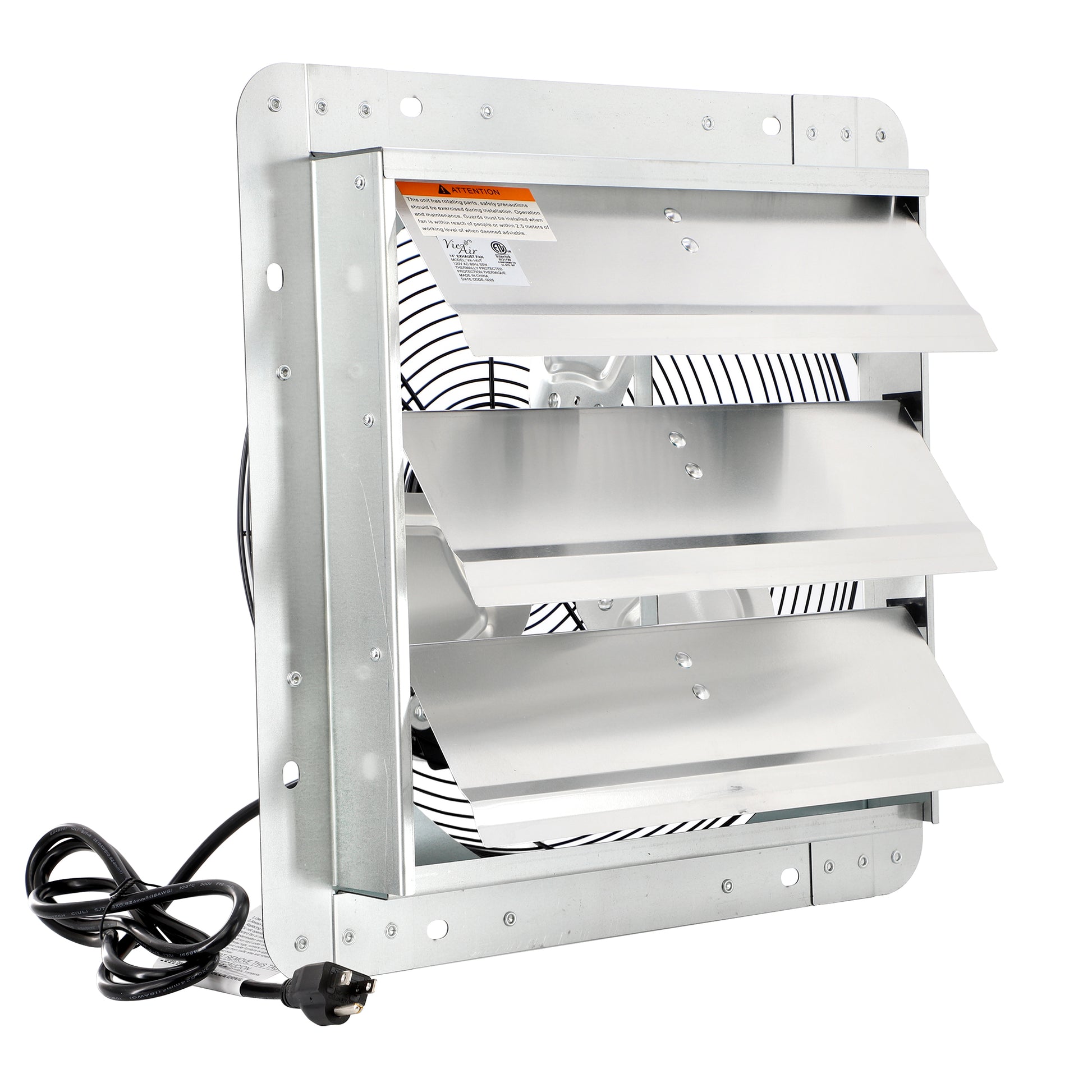 Via Air 14" Shutter Exhaust Fan w Power Cord