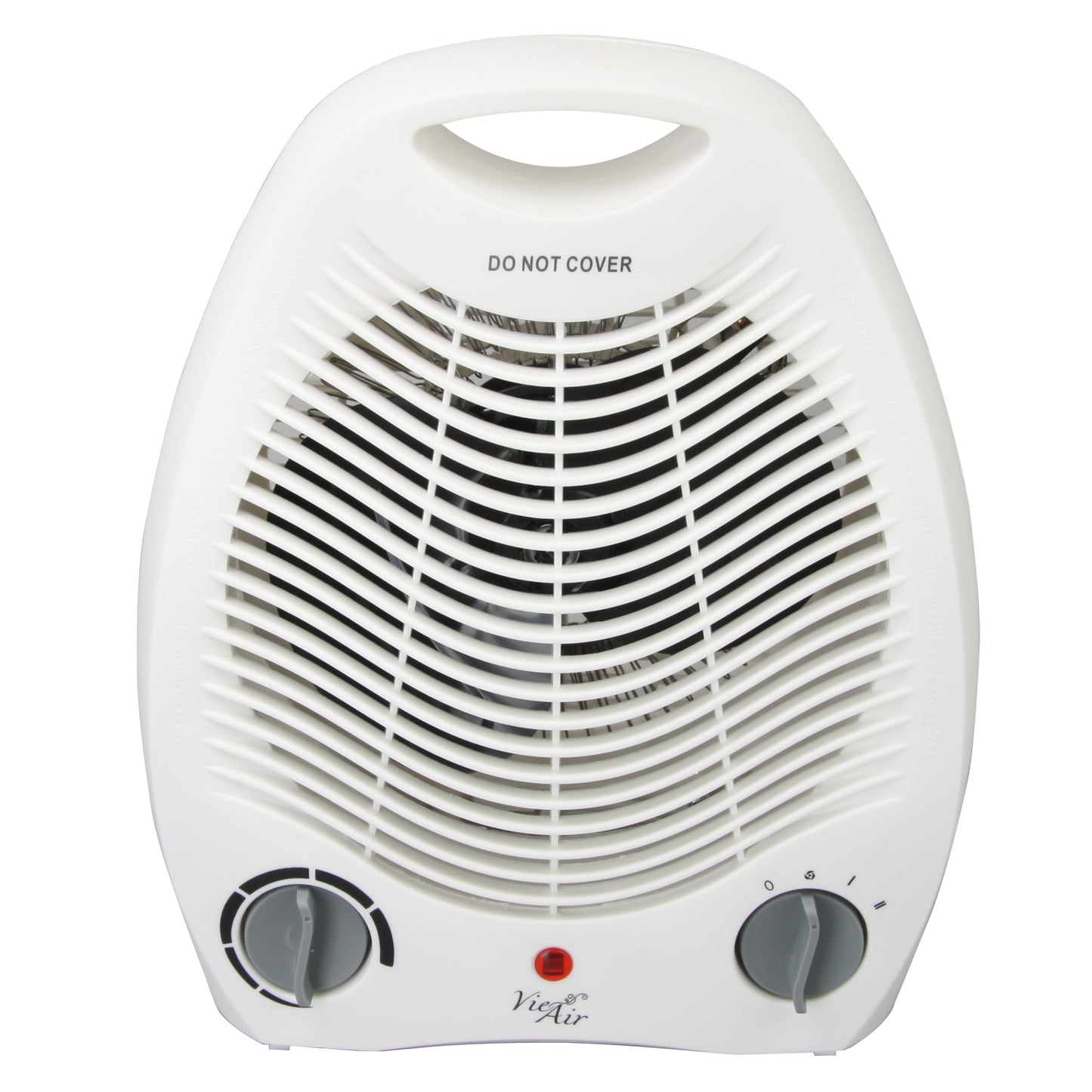 Vie Air 1500W Portable 2 Settings White Office Fan Heater w Adjustable Thermosta