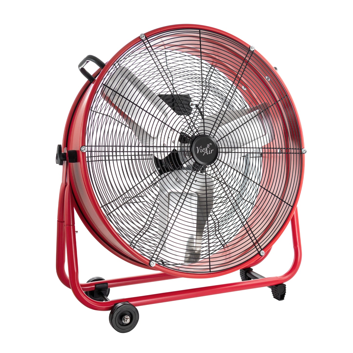Vie Air 24" Commercial Floor Drum Fan in Red