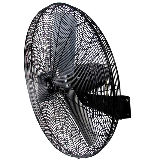 The Vie Air 30 Inch Tilting Wall Mountable Heavy Duty Commercial Strength Oscillating Fan with 3 Speed Motor in Black