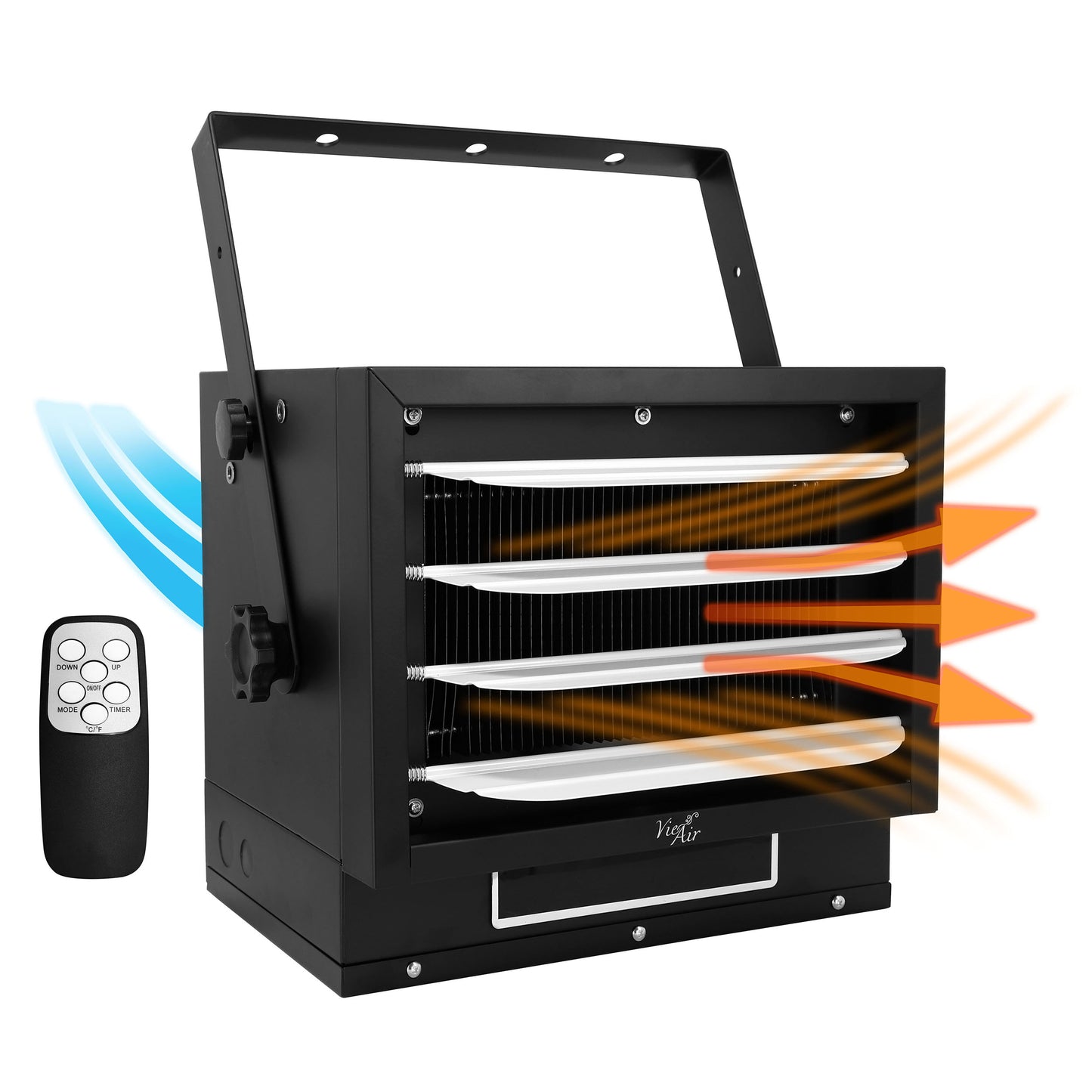 Vie Air 7500W Portable Hard-Wire Installation Garage Heater w Remote Vertical Ho