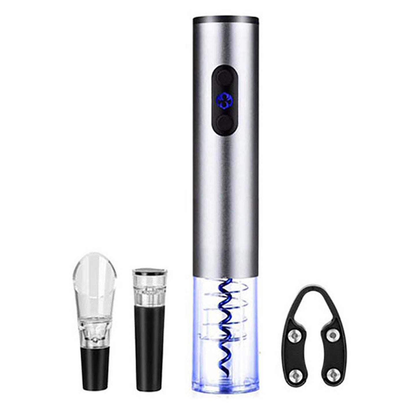 Brentwood Electric Wine Bottle Opener w Foil Cutter Vacuum Stopper & Aerator