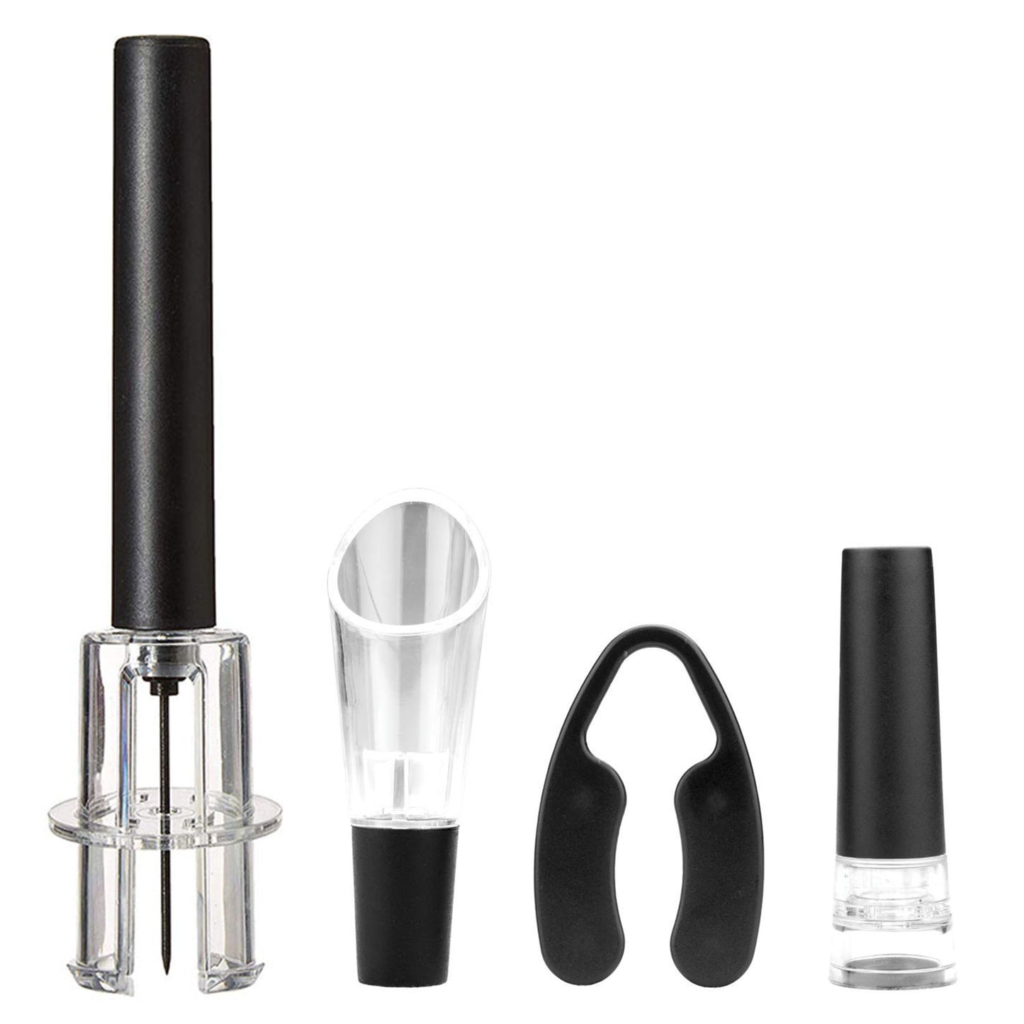 Brentwood Air Pump Wine Bottle Opener w Foil Cutter Vacuum Stopper Aerator Po