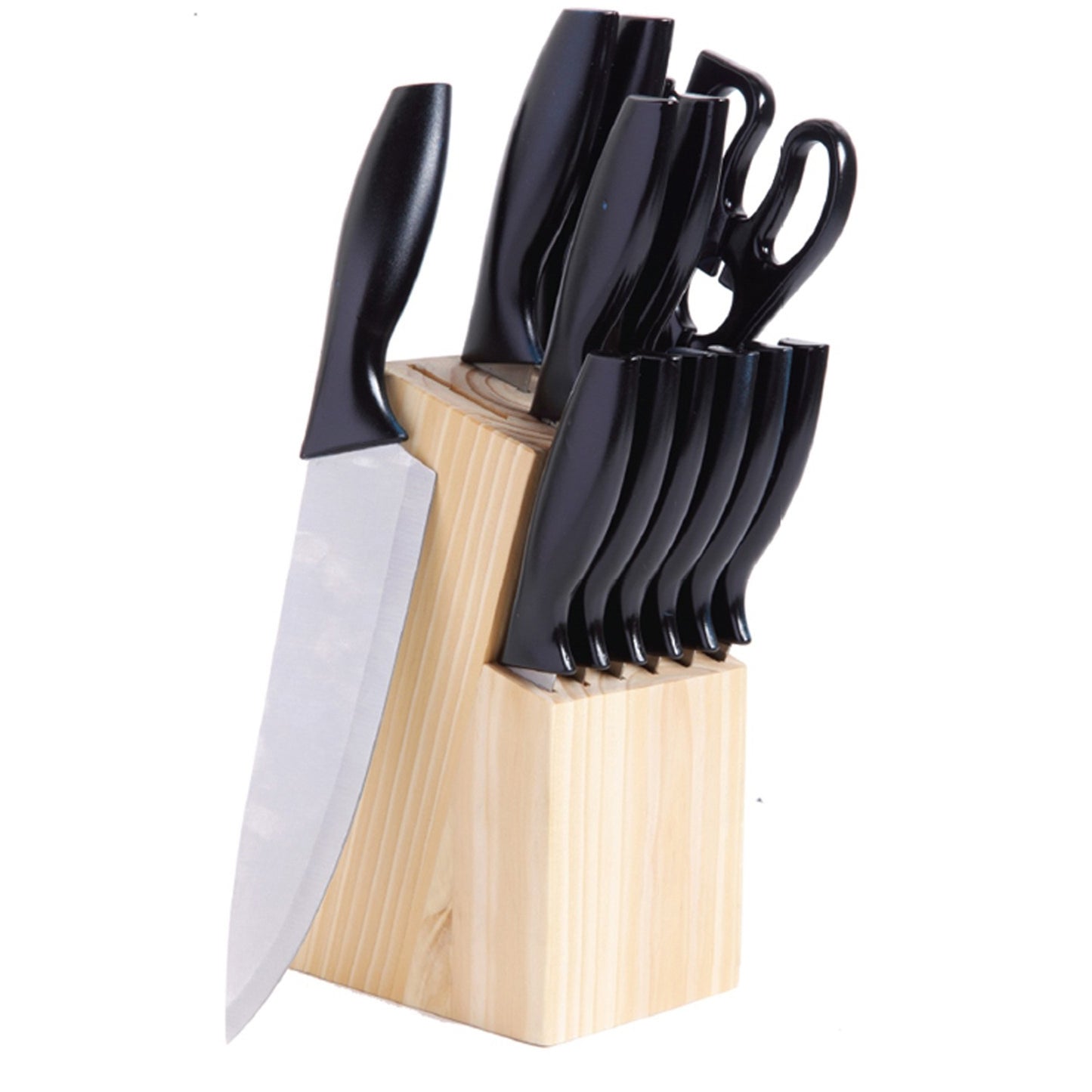 Gibson Helston 14pc Stainless Steel Cutlery Set w Pine Wood Block