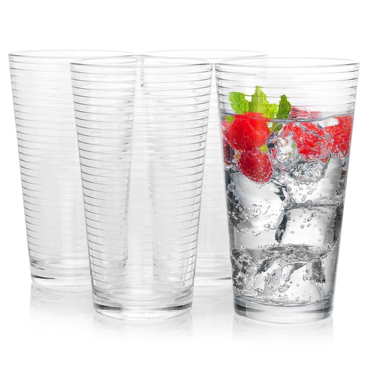 Pasabahce Doro 4-Piece 16.75 oz Cooler Glass Set, Clear