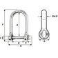 Wichard Self-Locking Large Shackle - Diameter 5mm - 3/16" [1262W]