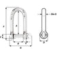 Wichard Self-Locking Long D Shackle - 10mm Diameter - 13/32" [1215W]