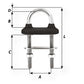 Wichard Black Watertight U-bolt - 5mm Diameter - 13/64" - 60mm Length - 2-23/64" [65321W]
