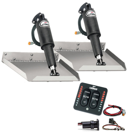 Lenco 12" x 12" Edgemount Trim Tab Kit w/LED Indicator Switch Kit 12V [15110-103]