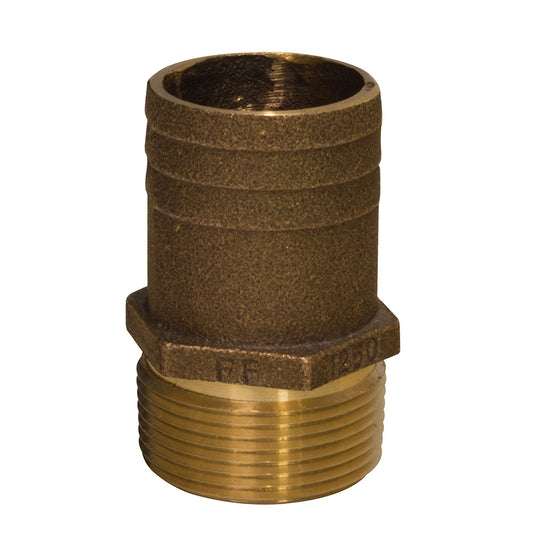 GROCO 1-1/2" NPT x 1-3/4" Bronze Full Flow Pipe to Hose Straight Fitting [FF-1500]