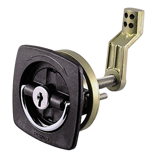 Perko Black Flush Lock - 2.5" x 2.5" w/Offset Cam Bar  Flexible Polymer Strike [0931DP1BLK]