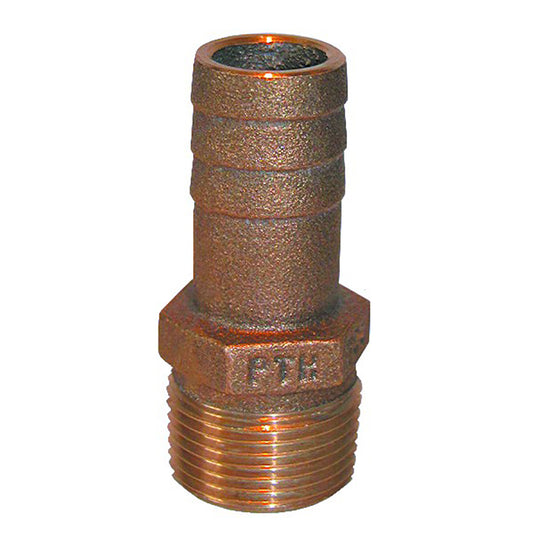 GROCO 1/2" NPT x 1/2" or 5/8" ID Bronze Pipe to Hose Straight Fitting [PTH-5062]