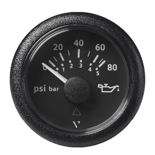Veratron 52MM (2-1/16") ViewLine Oil Pressure Gauge 80 PSI/5 Bar - Black Dial  Round Bezel [A2C59514128]