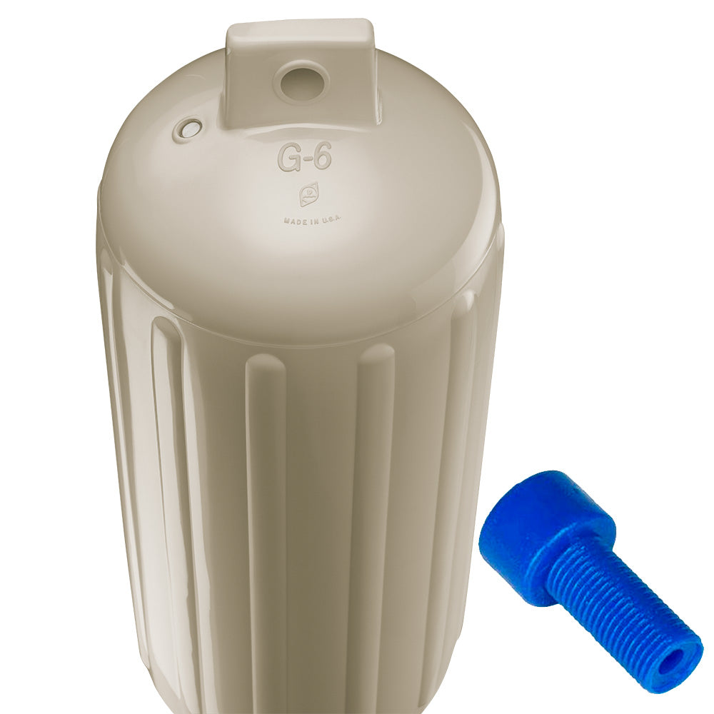 Polyform G-6 Twin Eye Fender 11" x 30" - Sand w/Adapter [G-6 SAND W/AIR ADAPTER]