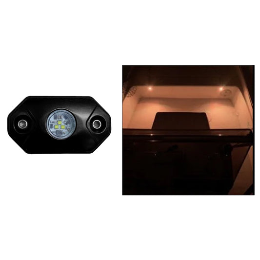 Black Oak Rock Accent Light - Amber - Black Housing  [RL-A]