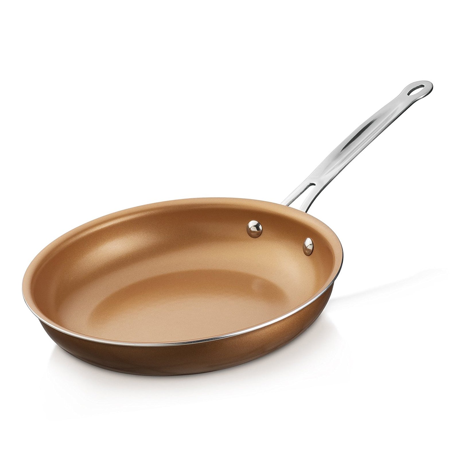 Brentwood Induction Copper 10 Inch Frying Pan Set with Non-Stick, Ceramic Coating