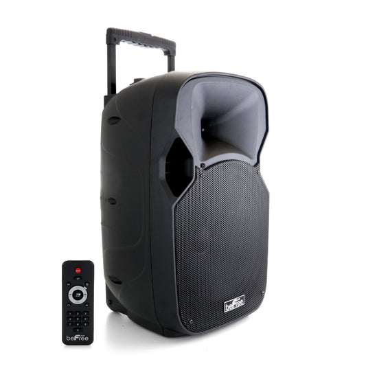 beFree Sound 12 Inch 700 Watts Bluetooth Portable Speaker with USB, SD, FM Radio